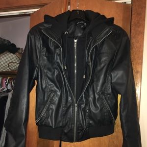 ASHLEY Hooded Leather Jacket